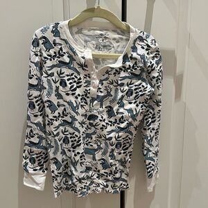 Roller rabbit kids pajamas with woodland creature design blue